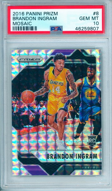 Brandon Ingram 2016 Prizm Mosaic RC PSA 10 (Slab #9807)