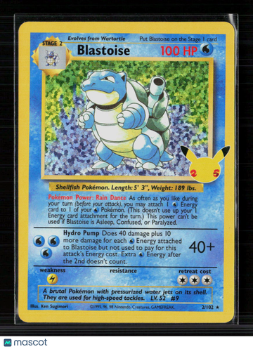 2021 Celebrations Blastoise Holo Rare #2/102