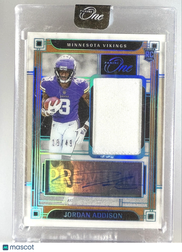 2023 Panini Jordan Addison #142 Blue Parallel/Variety Rookie Base Set Memorabilia Panini Authentic