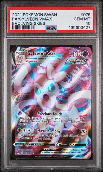 2021 Pokemon Sword and Shield Evolving Skies Sylveon Vmax #75 PSA 10