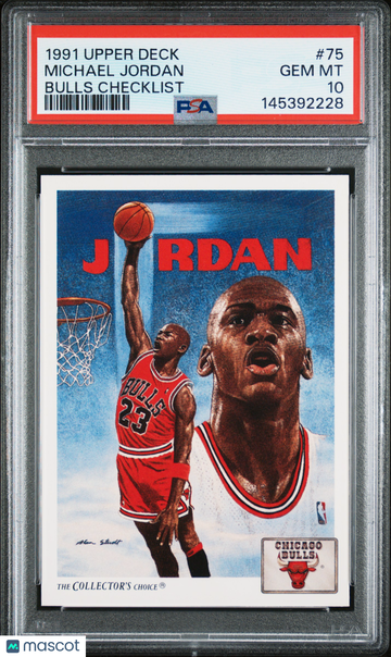 1991 Upper Deck Michael Jordan #75 Bulls Checklist PSA 10