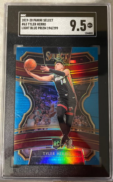 Tyler Herro 2019 panini select light blue prizm