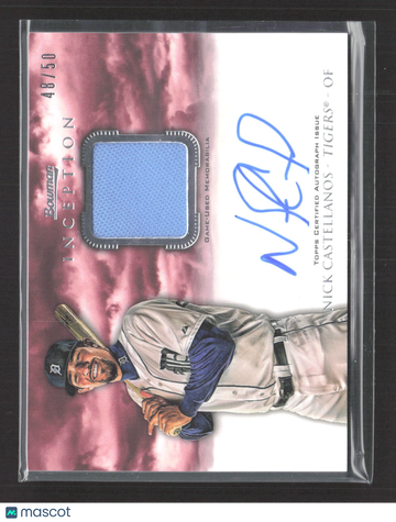 2013 Bowman Inception Nick Castellanos #AR-NC 48/50 Autograph Relic Game-Used Memorabilia Auto