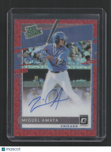 2020 DONRUSS OPTIC BASEBALL Miguel Amaya #RPS-MA #RPS-MA Rated Prospects Signatures Red Mojo #/99 RC,AU,SN,/99