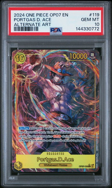 2024 One Piece 500 Years In the Future Alternate Art Portgas D. Ace #119 PSA 10