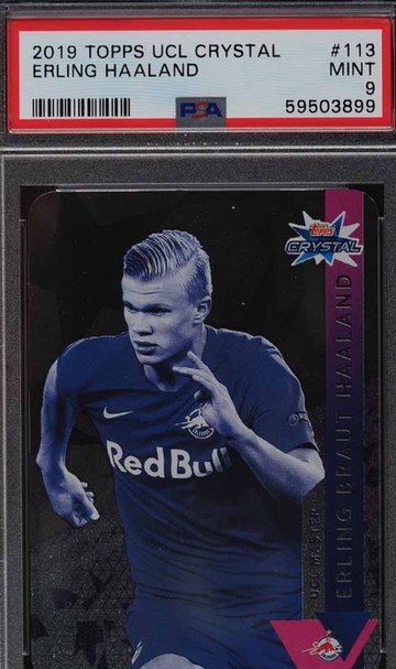 Erling Haaland 2019 TOPPS UEFA CHAMPIONS LEAGUE CRYSTAL PSA 9 Rookie