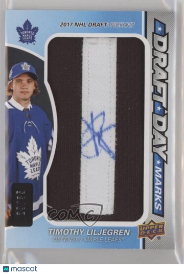 2020-21 Upper Deck SP Game Used - 2018-19 Update Draft Day Marks Timothy Liljegren #DDM-TL [None] 29/35 Rookie