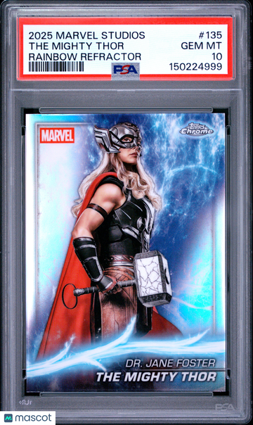 2025 Topps Marvel Studios Chrome The Mighty Thor #135 PSA 10