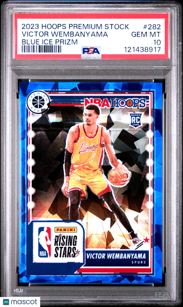 2023 Panini Hoops Premium Stock Victor Wembanyama #282 Blue Ice Prizm PSA 10
