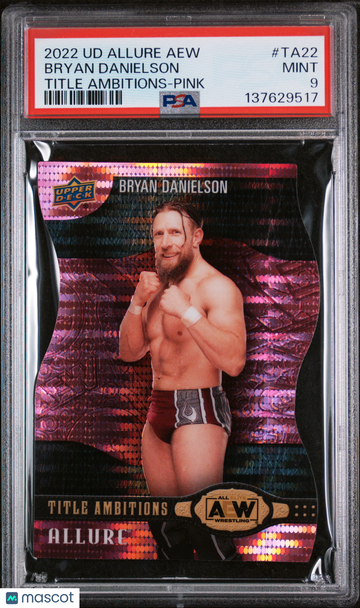 2022 Upper Deck Allure Aew Title Ambitions Bryan Danielson #TA22 Pink 068/100 PSA 9