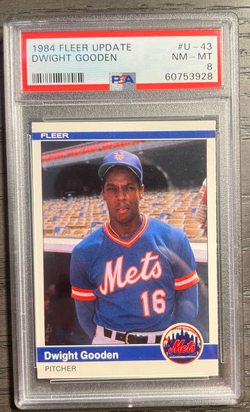 1984 fleer update Dwight gooden psa 8