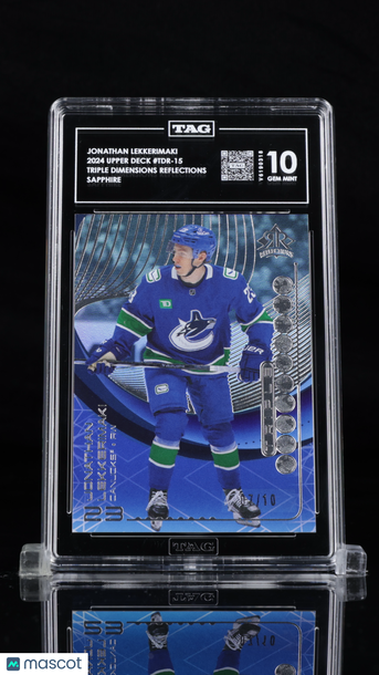 2024 Upper Deck Extended Series Jonathan Lekkerimaki #TDR-15 Sapphire /10 Rookie TAG 10