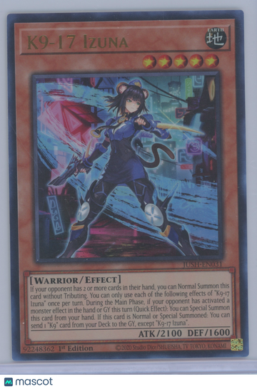 2020 Yu-Gi-Oh! Justice Hunters K9-17 Izuna 1st Edition #JUSH-EN031