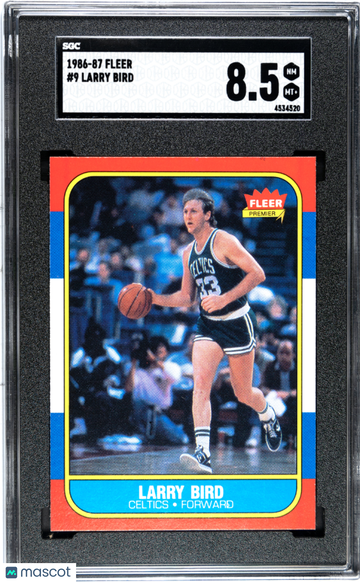 1986 Fleer Larry Bird #9 SGC 8.5