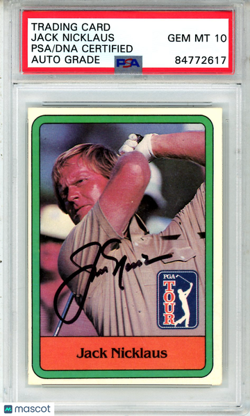 1981 Donruss PGA Tour Golf Jack Nicklaus #13 HOF Rookie PSA Authentic Auto 10