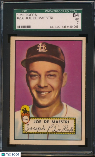 1952 Topps Joe Demaestri #286 Red Back SGC 7
