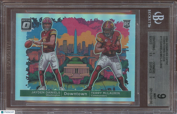 2024 Donruss Optic Downtown Duos Jayden Daniels Terry McLaurin #11 /Terry BGS 9 Donruss