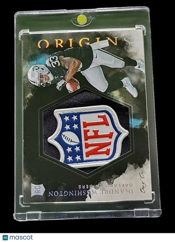 2016 Panini Origins DeAndre Washington #RJJ-DW One of One Player-Worn Material NFL Shield Patch RC