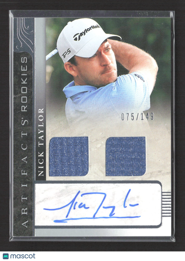 2021 Upper Deck Artifacts Golf Artifacts Rookies Nick Taylor #AR-NT /149 Authentic Autograph Dual Swatch Memorabilia