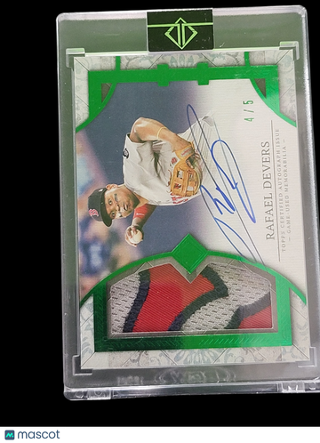 2024 Topps Transcendent Collection Rafael Devers #TCPA-RD2 Green /5 Game-Used Memorabilia Patch Autograph Card