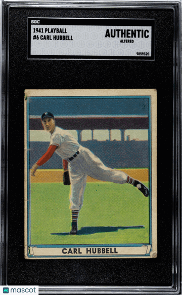 1941 Playball Carl Hubbell #6 SGC A