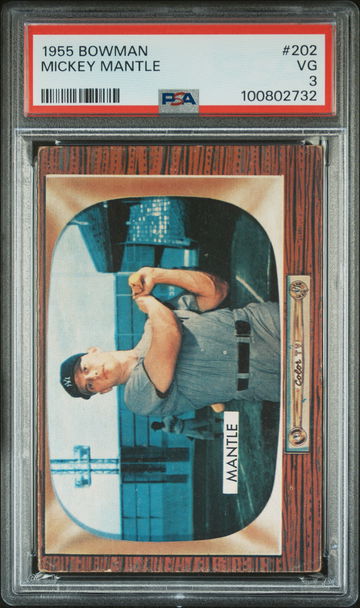 1955 Bowman Mickey Mantle #202 PSA 3