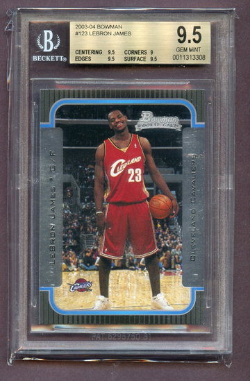LEBRON JAMES 2003-04 BOWMAN #123 BGS 9.5 GEM MINT ROOKIE