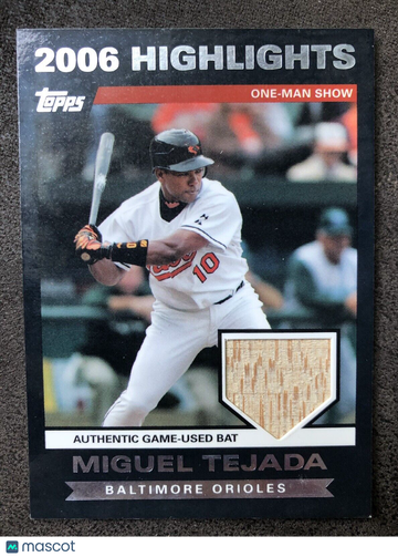 Miguel Tejada 2007 Topps 2006 Highlights Game-Used Bat Relic BAL Orioles #HRMT