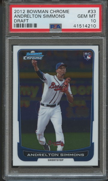 Andrelton Simmons 2012 Bowman Chrome Draft Rookie PSA 10