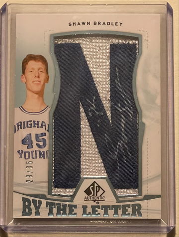 2013-14 SP Authentic Shawn Bradley BY THE LETTER on patch auto “N” 29/35!