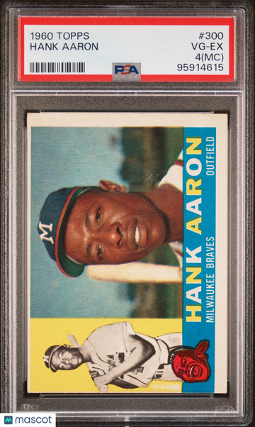 1960 Topps Hank Aaron #300 MC PSA 4