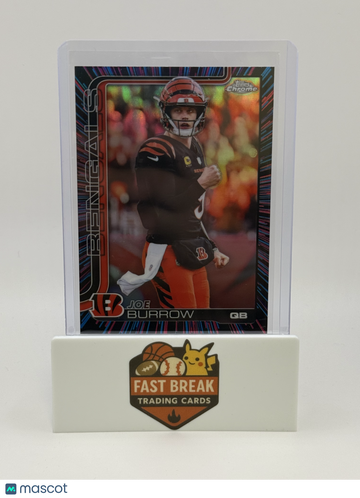2025 Topps Chrome Football Joe Burrow #61 Neon Pulse
