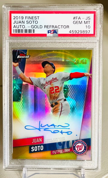 2019 Topps Finest Juan Soto Gold Auto