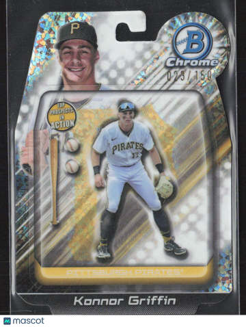 2024 Bowman Chrome Top Prospects In Action Speckle Refractor BIA-7 Konnor Griffin 30/30 Baseball Card