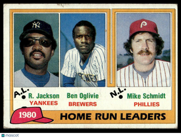 1981 Topps 1980 Home Run Leaders (Jackson / Oglivie / Schmidt) #2
