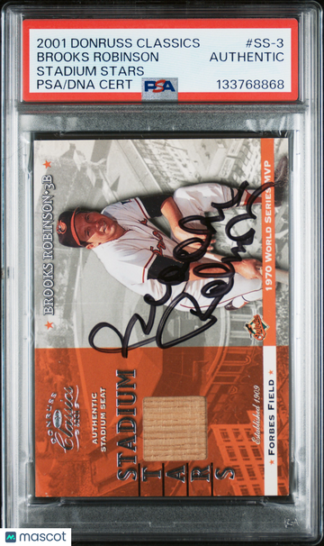 2001 Donruss Classics Stadium Stars Brooks Robinson #SS-3 PSA A Auto A