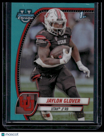 2024 Bowman University Chrome Jaylon Glover #97 Aqua Refractor SN
