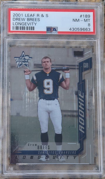2001 Leaf Rookies and Stars Rookie Longevity DREW BREES 03/25 #189