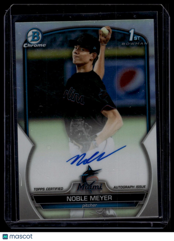 2023 Bowman Draft Noble Meyer #CDA-NME Chrome Prospect Autographs Refractor SN AU
