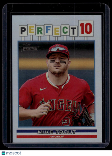 2025 Topps Heritage Mike Trout #P10-6 Perfect 10 Holographic