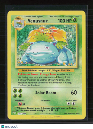 Pokemon 2023 Trading Card Game Classic Venusaur Holo #3/34 English Lightly Played