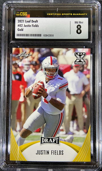 2021 Leaf Draft GOLD Justin Fields CSG 8 