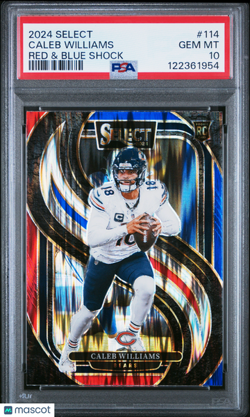 2024 Panini Select Caleb Williams #114 Red & Blue Shock PSA 10
