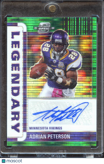 2023 Panini Contenders Optic Prizm Adrian Peterson #LCA-AP Green Pulsar /15