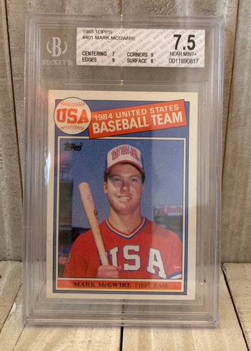 1985 Topps USA Baseball Mark McGwire RC