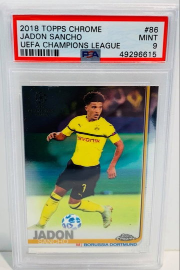 JADON SANCHO TOPPS CHROME UEFA PSA 9