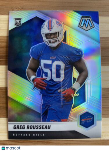 🔥2021 Panini Mosaic Football Greg Rousseau RC True Silver Prizm BUF Bills 353