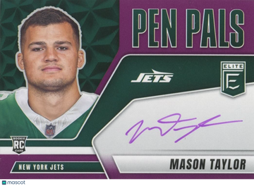 Mason Taylor 2025 Elite Pen Pals Purple Ink Auto Autograph SSP RC New York Jets