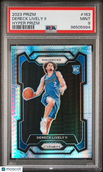 2023 Panini Prizm Dereck Lively II #163 Hyper Prizm RC PSA 9