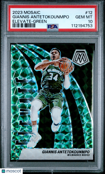 2023 Panini Mosaic Elevate Giannis Antetokounmpo #12 Green PSA 10